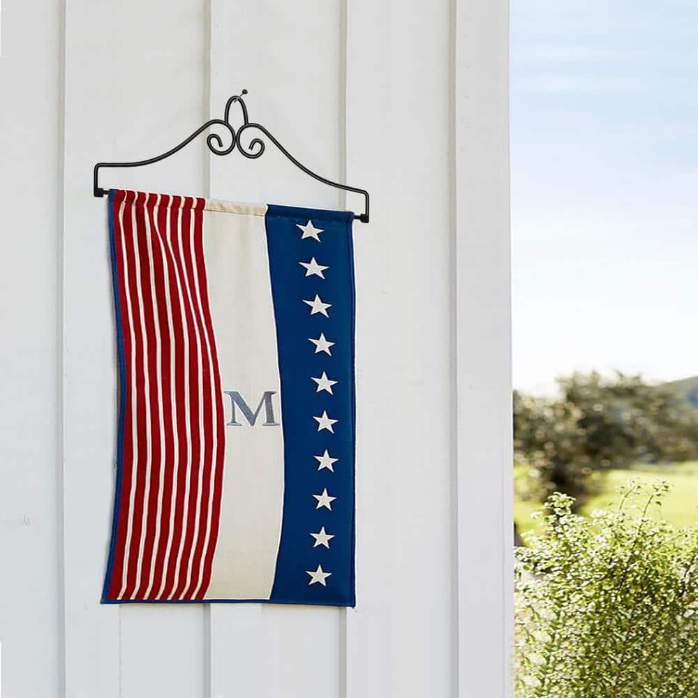 Anley Wrought Iron Garden Flag Hanger - Garden Banner Holder Detached to Use - Rust Resistant & Black Matte Coating