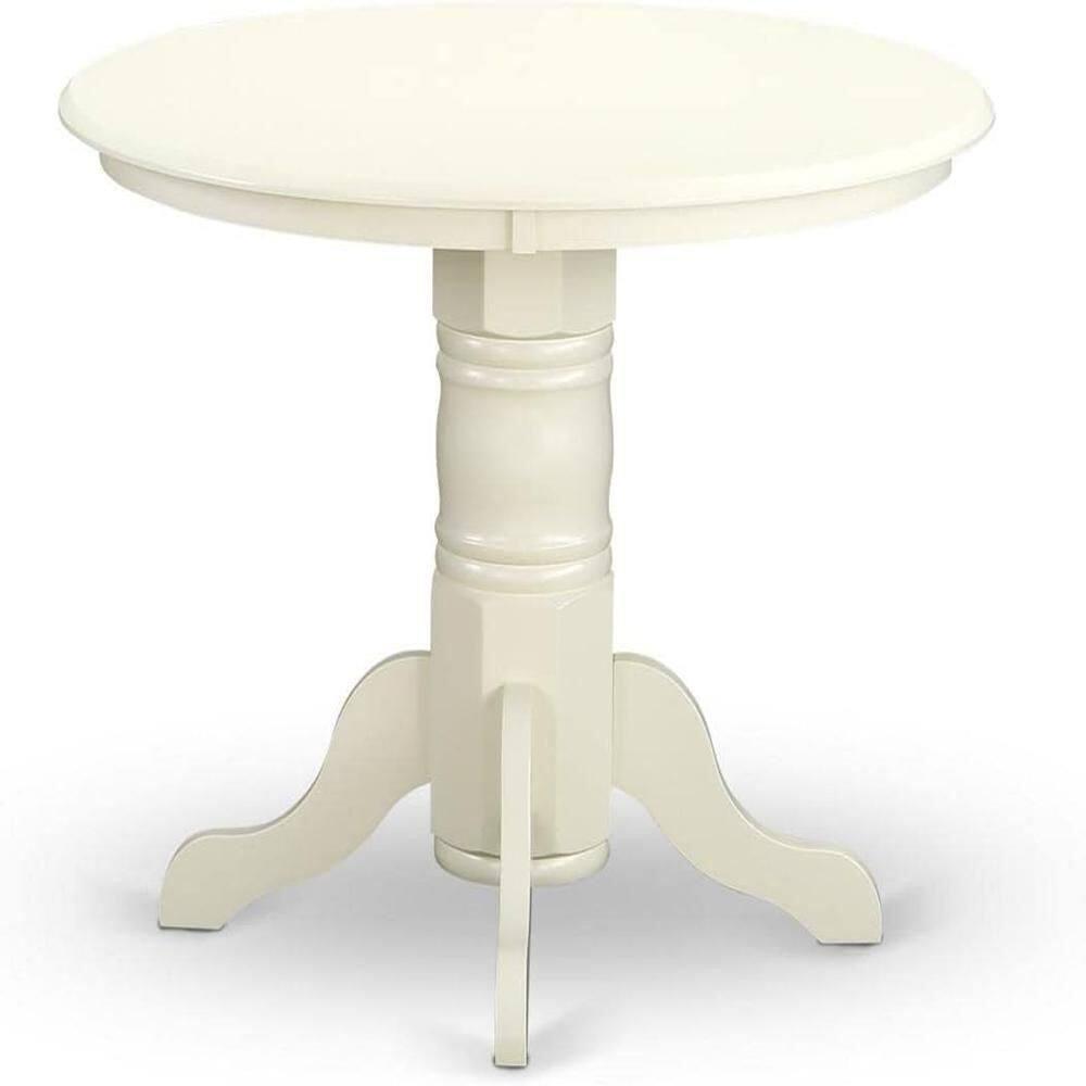 East West Furniture Shelton 5-piece Wood Dining Set in Linen White/Pond