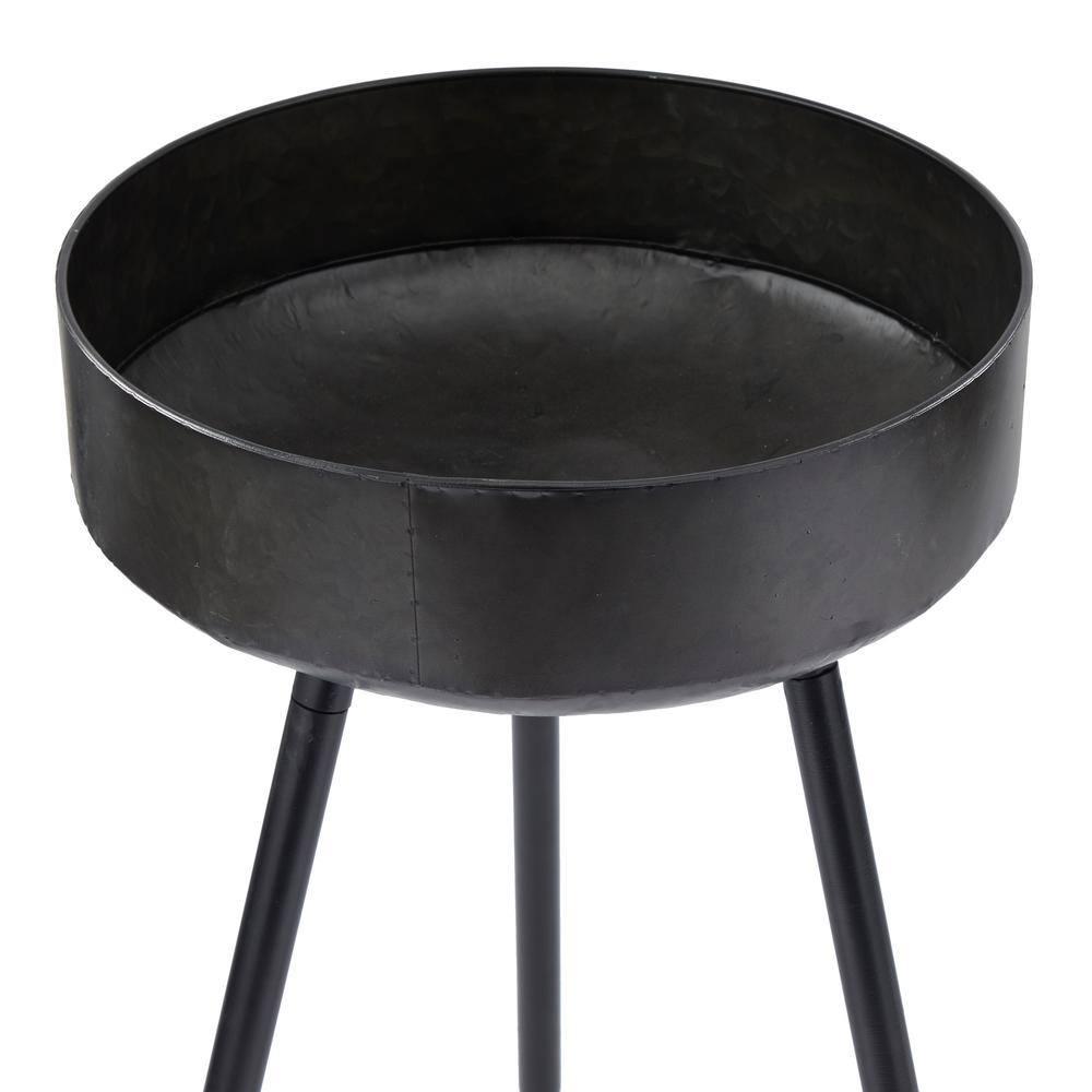 30 in., and 26 in. Large Black Metal Indoor Outdoor Planter (2- Pack)