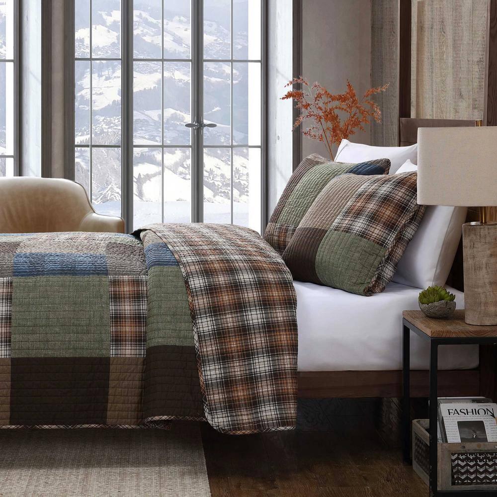 Eddie Bauer Twin Classic Patchwork Quilt Set Green
