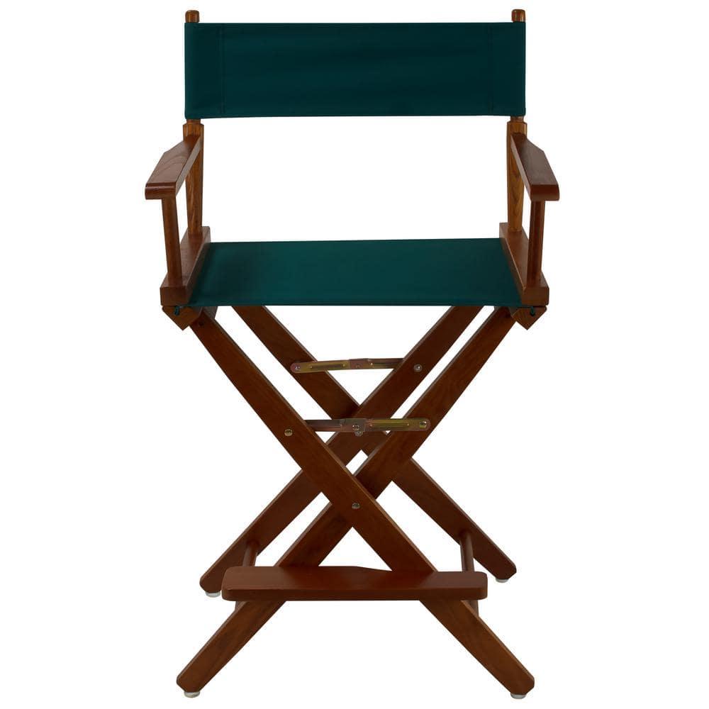 206-24-032-32 24 in. Extra-Wide Premium Directors Chair, Oak Frame with Hunter Green Color Cover