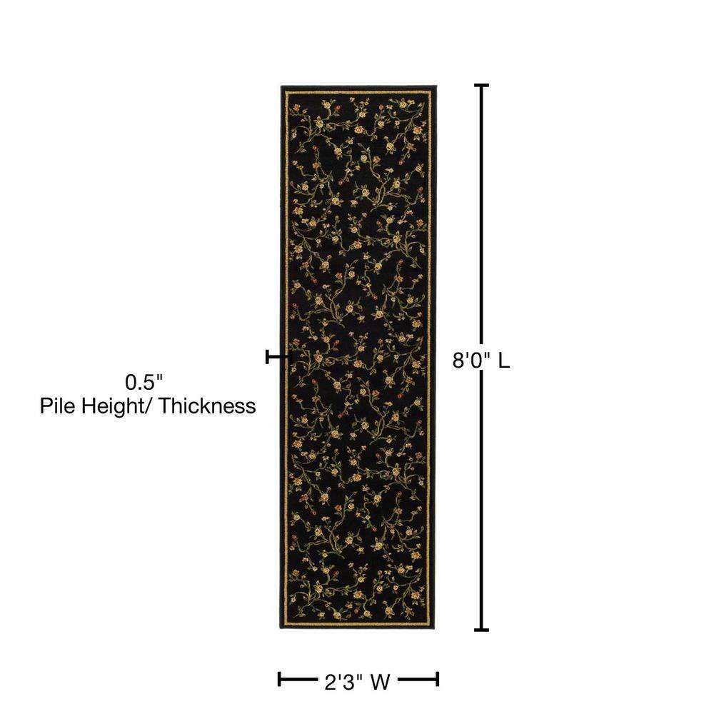 Lyndhurst LNH220 Power Loomed Runner Rug - Black - 2'3"x8' - Safavieh.
