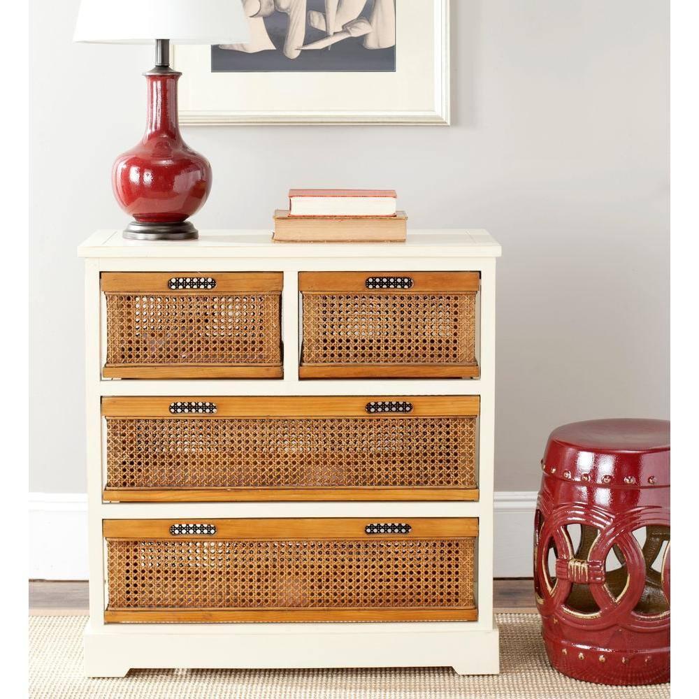 Jackson 4 Drawer Storage Unit - Barley/Cane Drawers - Safavieh.