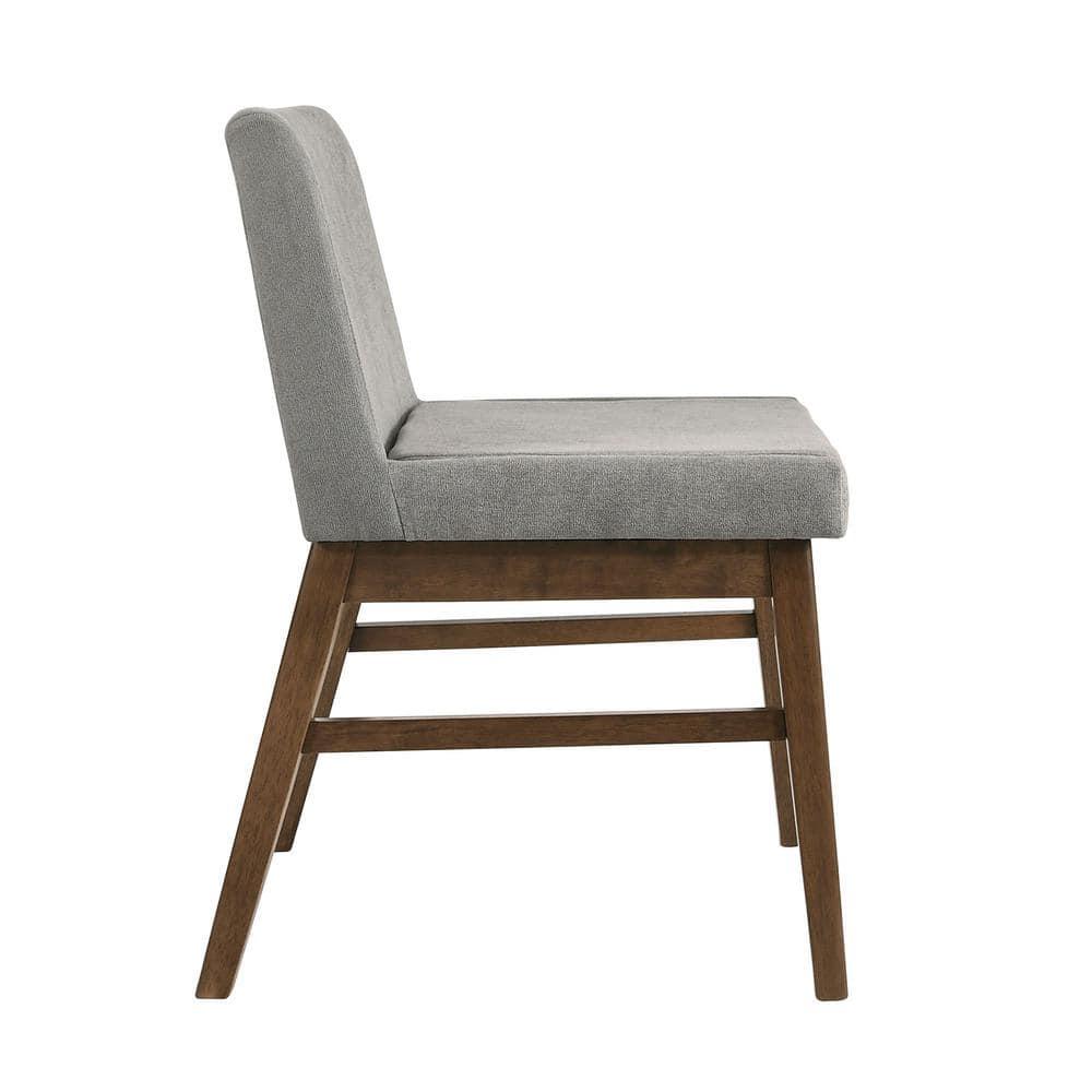 Wynden Standard Height Dining Side Chair Set Gray/Walnut - Picket House Furnishings: MDF & Rubberwood, Polyester Upholstery