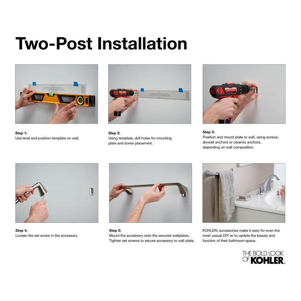 Elate Wall Mounted Round Towel Bar, Metal Wall-Mounted Towel Holder