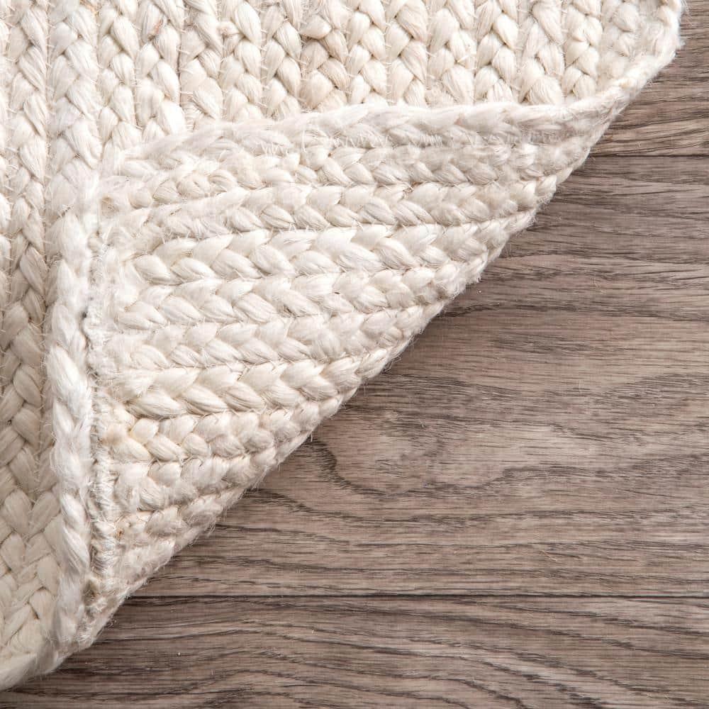 4'x6' Hand Woven Rigo Jute Area Rug Off White - nuLOOM: Farmhouse Style, Low Pile, Indoor Use, Rectangle Shape