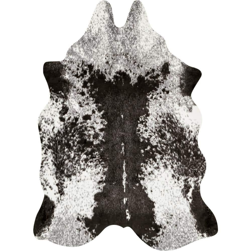 Loloi II Grand Canyon Faux Cowhide Ivory / Charcoal Area Rug
