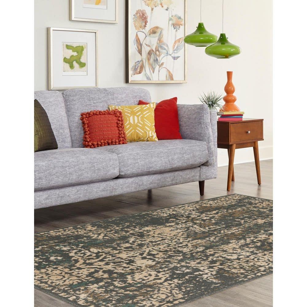 Unique Loom Tuareg Collection Area Rug - Mirage (9'  x 12' 2" Rectangle Gray/Beige)
