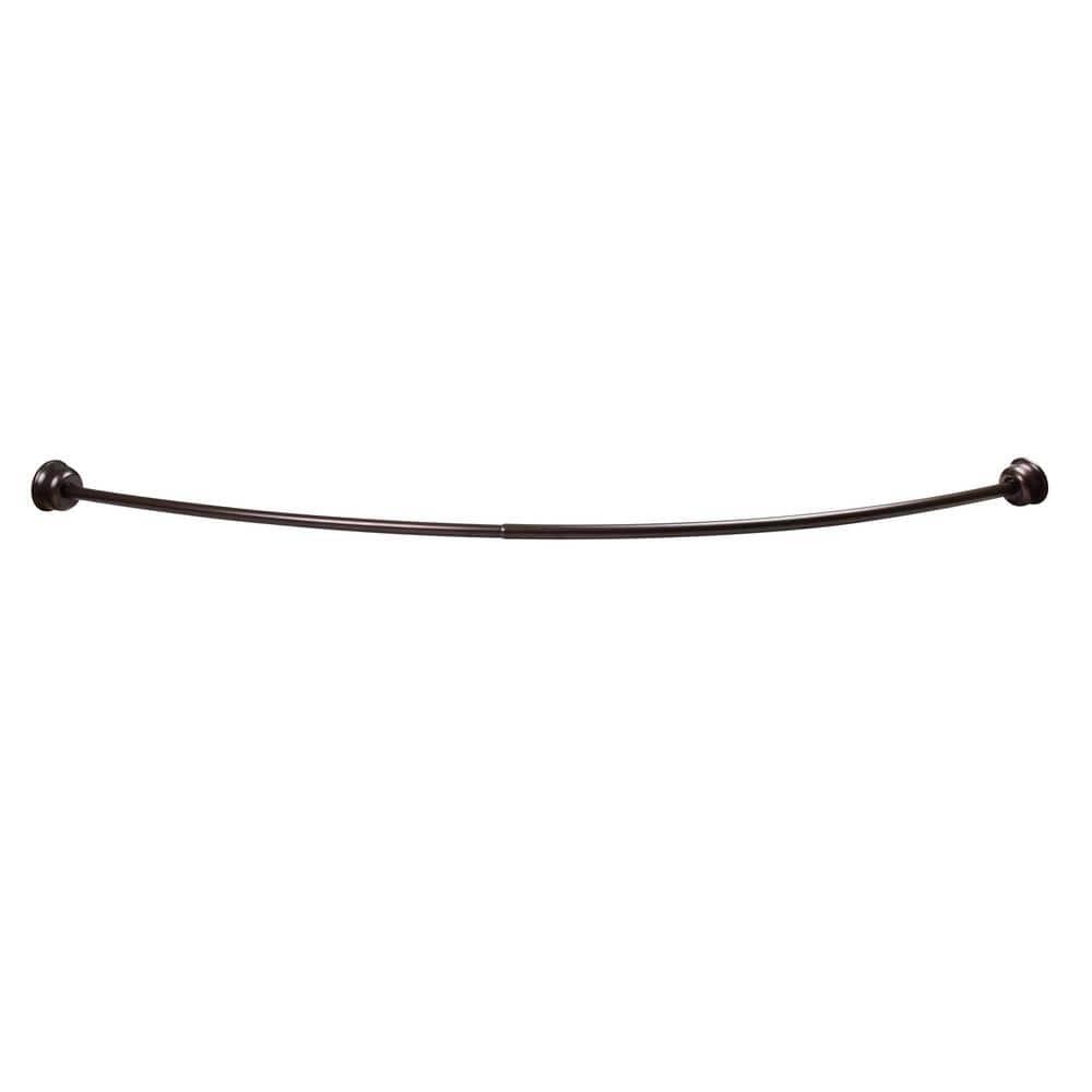 Utopia Alley Utopia Alley Rustproof Fixed Mount Single Curved Shower Rod, Aluminum, adjustable from 45" to 72" Wide
