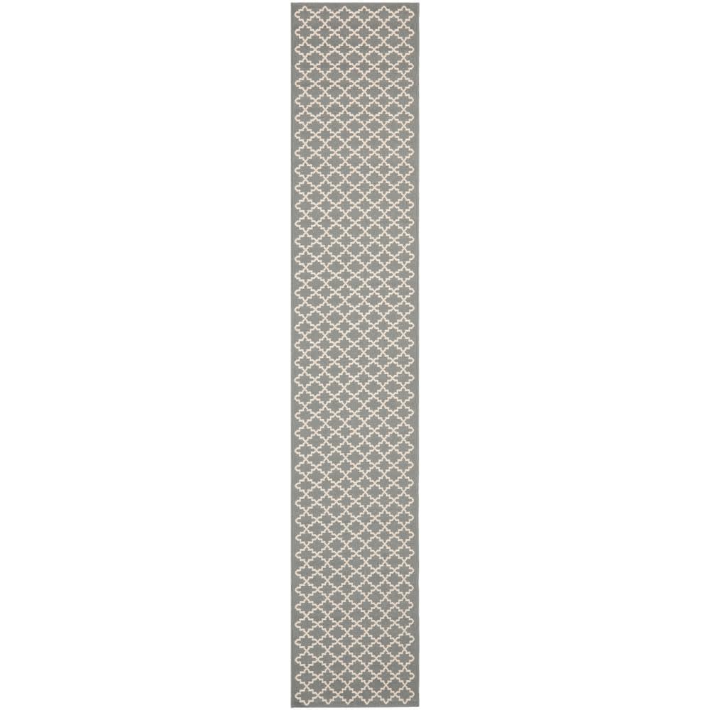 Courtyard CY6919 Power Loomed Indoor and Outdoor Runner Rug - Anthracite/Beige - 2'3"x22' - Safavieh