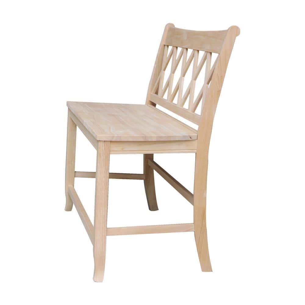 24" Double X Back Bench Seat Height Unfinished - International Concepts