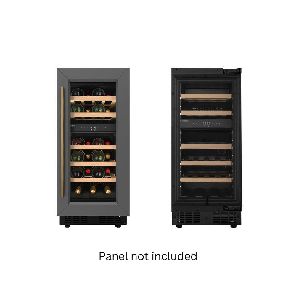KoolMore KoolMore Reserve 15 in. Under-Counter Panel Ready Dual Zone 23 Bottle Wine Cooler Shelves