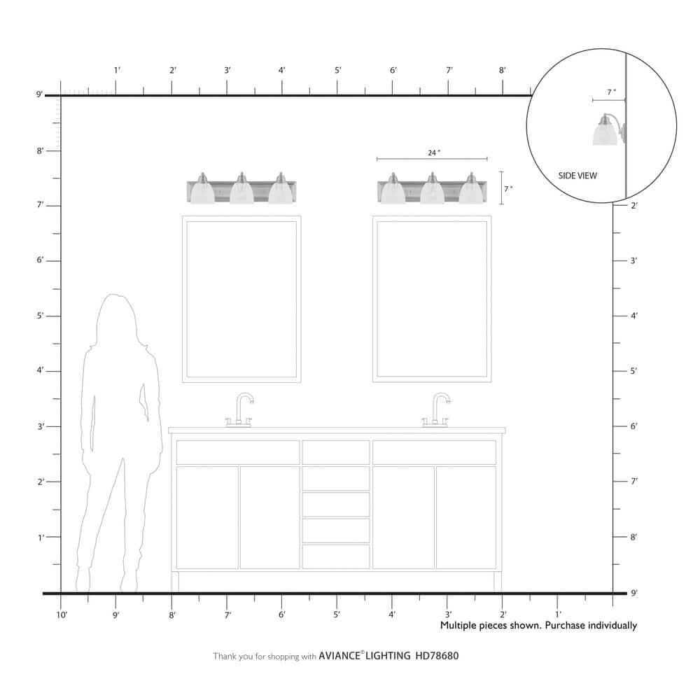 Livex Lighting - Birmingham - 3 Light Bath Vanity in New Traditional Style - 24