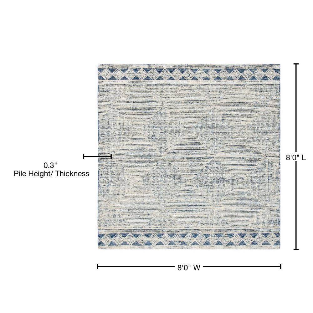Abstract ABT349 Hand Tufted Area Rug - Ivory/Navy - 8'x8' - Safavieh .