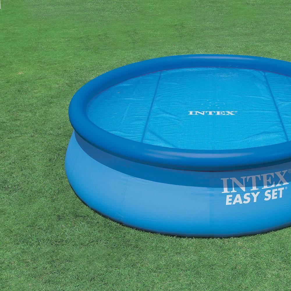 Intex 15 Foot Round Debris Cover and Vinyl Solar Cover for Above Ground Pools