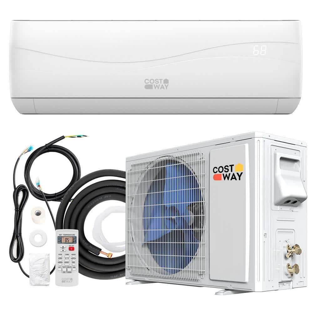 Costway 12000 BTU Mini Split Air Conditioner & Heater Ductless 17 SEER2 750 Sq. Ft