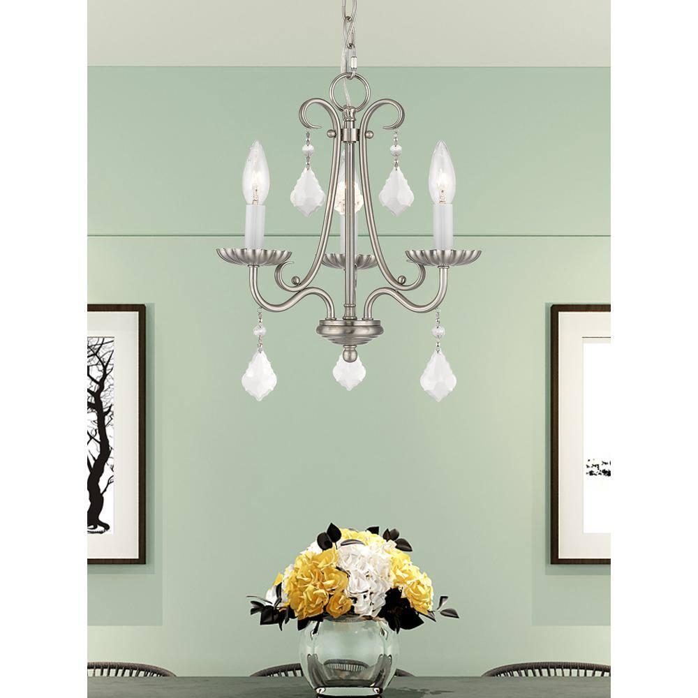 Livex Lighting Daphne 3 - Light Chandelier in  Brushed Nickel