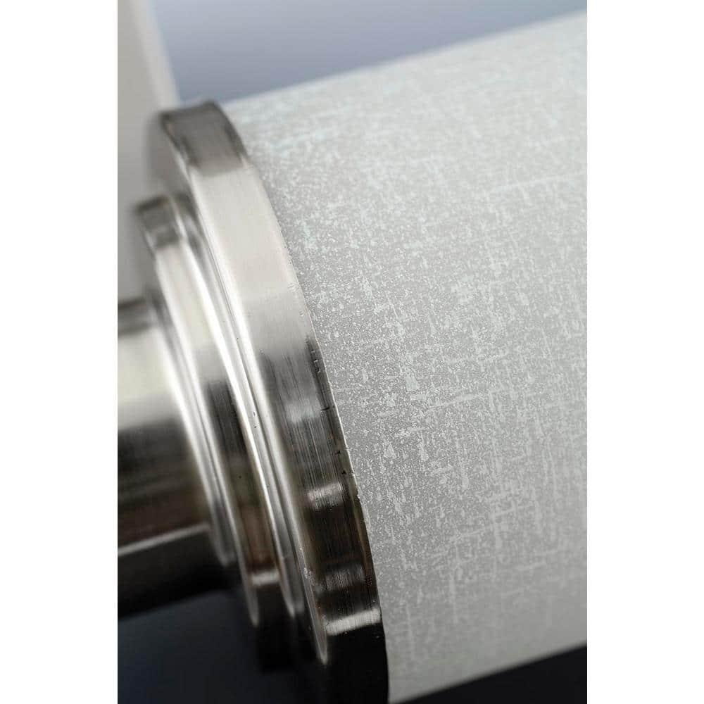 Progress Lighting Alexa Collection 4-Light Bath Fixture, Brushed Nickel, White Linen Glass Shade