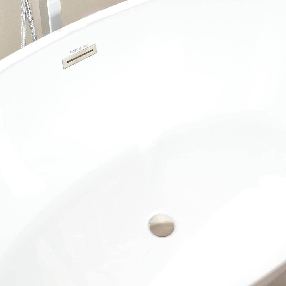 Vanity Art Freestanding Soaking Acrylic Bathtub VA6834-BN-S