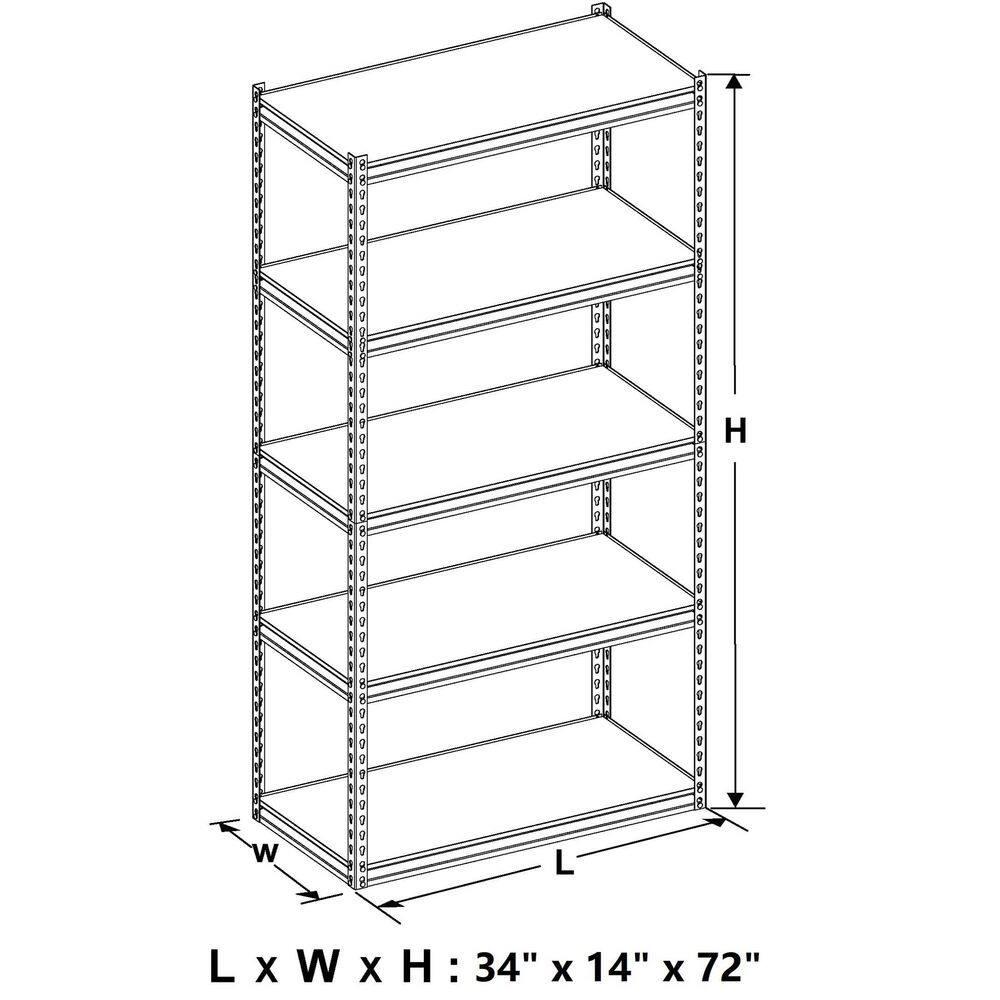 King's Rack 5-Tier Metal Boltless Storage Shelving in Black and Wooden