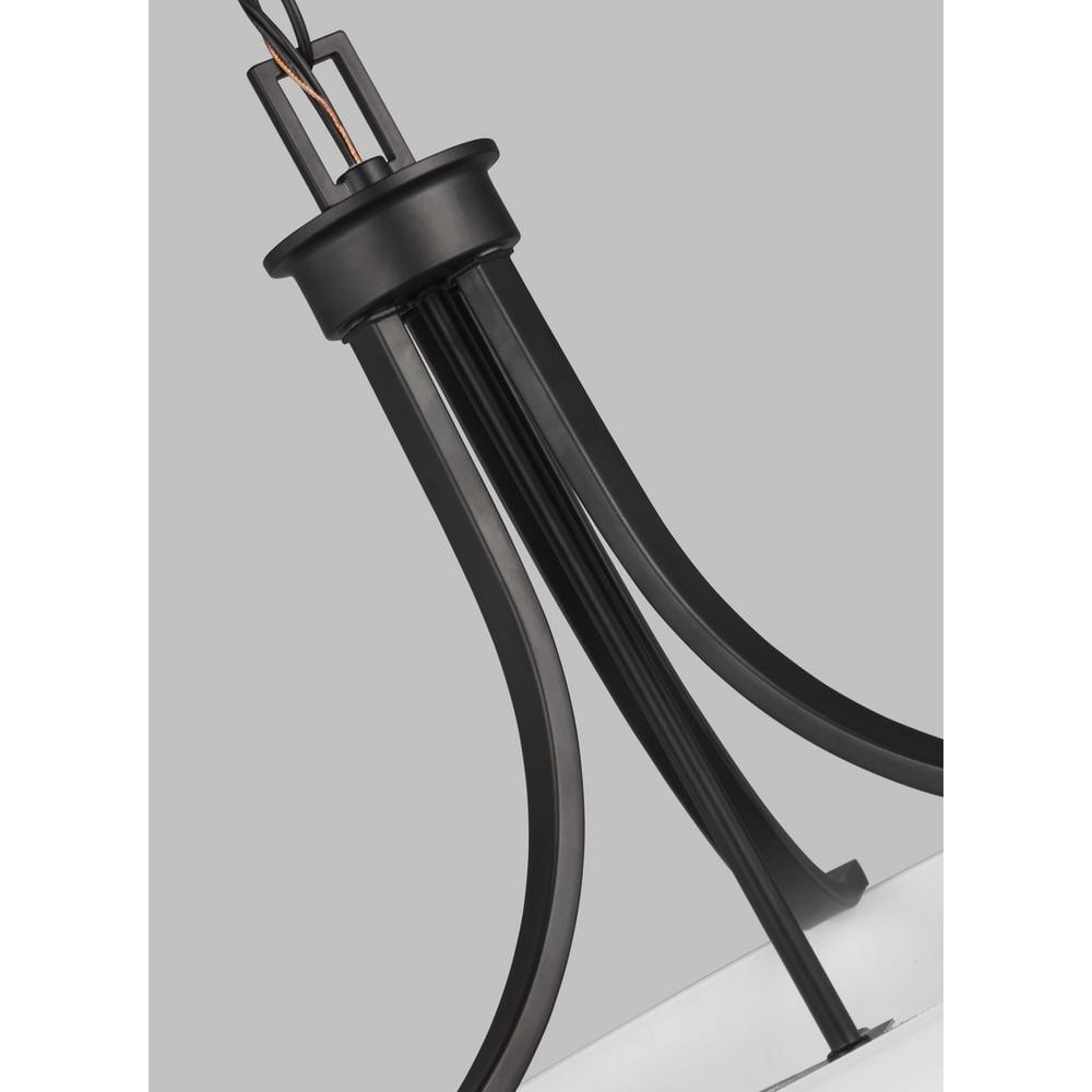 Midnight Black Steel Pendant Light with White Glass Shade