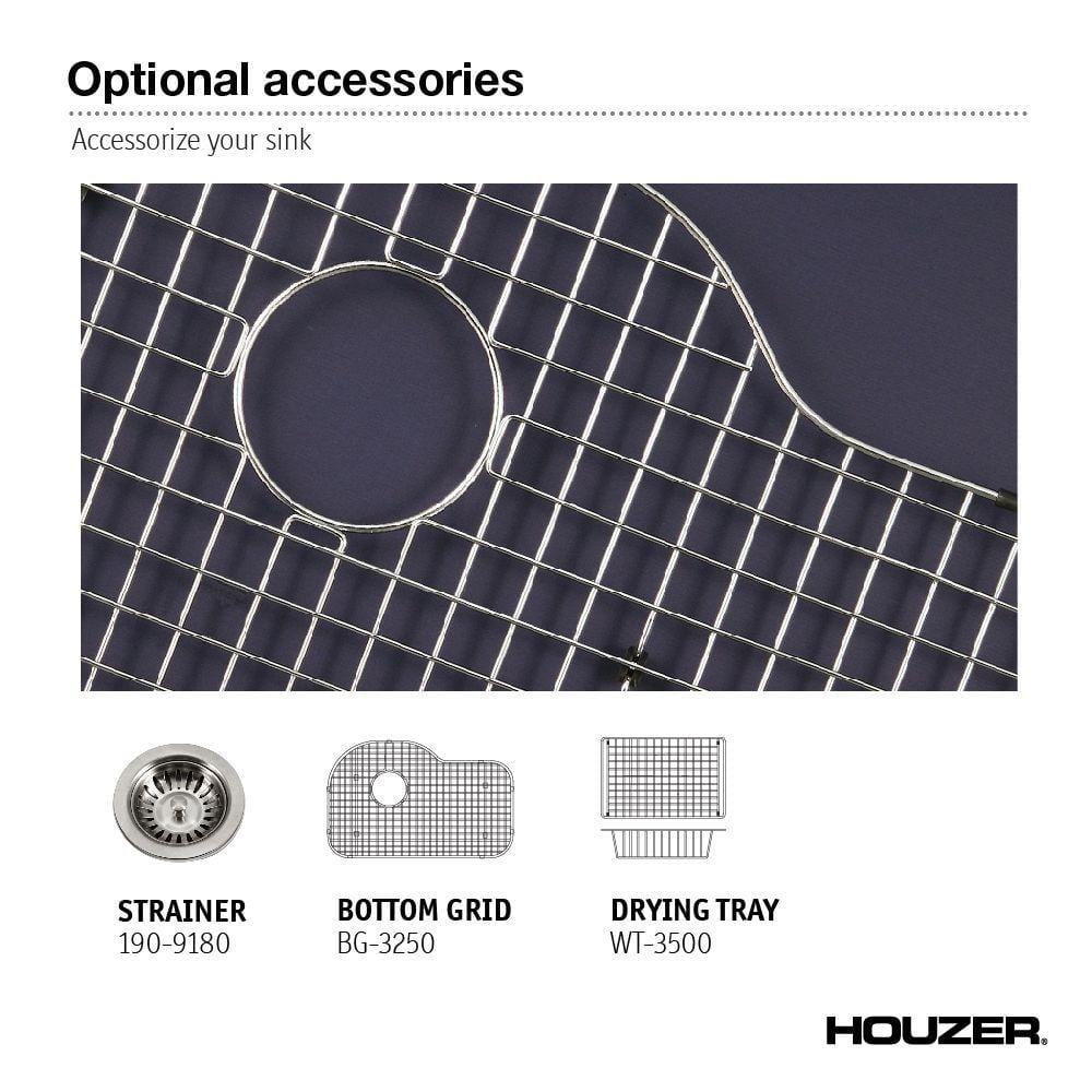 Houzer Porcela 31 in Espresso Porcelain Enamel Steel Undermount Single Bowl Kitchen Sink - PCH-3700 ES