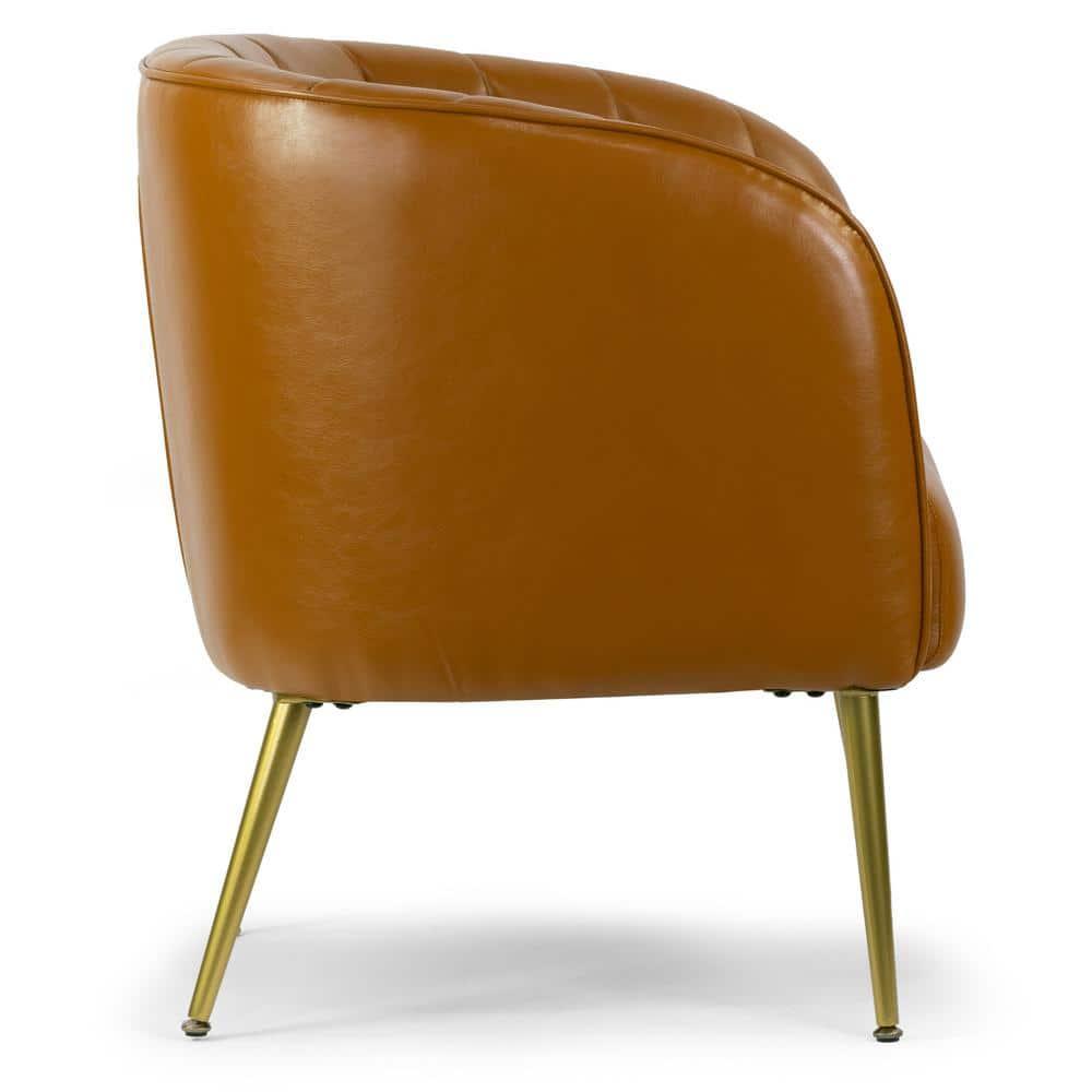 Gjylnaze Faux Leather Barrel Chair