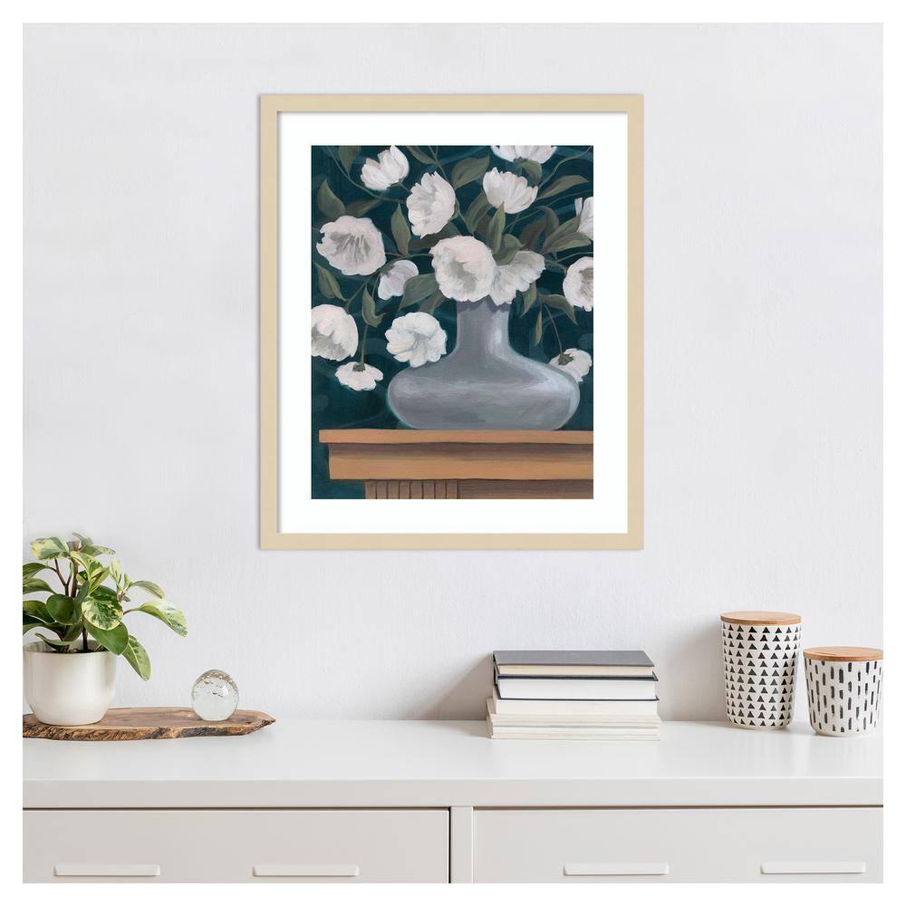 Amanti Art 21"x25" Snowball Posies II by Grace Popp Wood Framed Wall Art Print