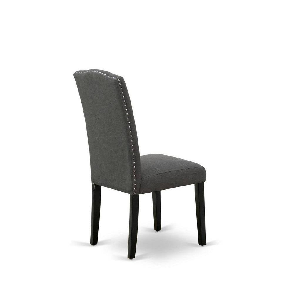 East West Furniture Dublin 3-piece Wood Dining Set in Black/Dark Gotham Gray