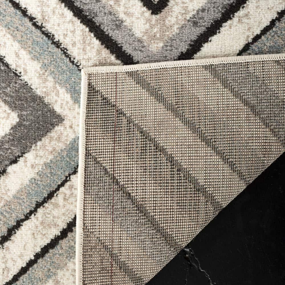 SAFAVIEH Amsterdam Collection Area Rug - 6'7" x 9'2", Cream & Beige, Diamond Geometric Design, Non-Shedding & Easy Care, Ideal for High Traffic Areas in Living Room, Bedroom (AMS109A)