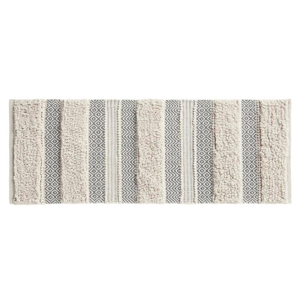 INK+IVY Asher Cotton Blend Bath Rug with Non-Slip Backing