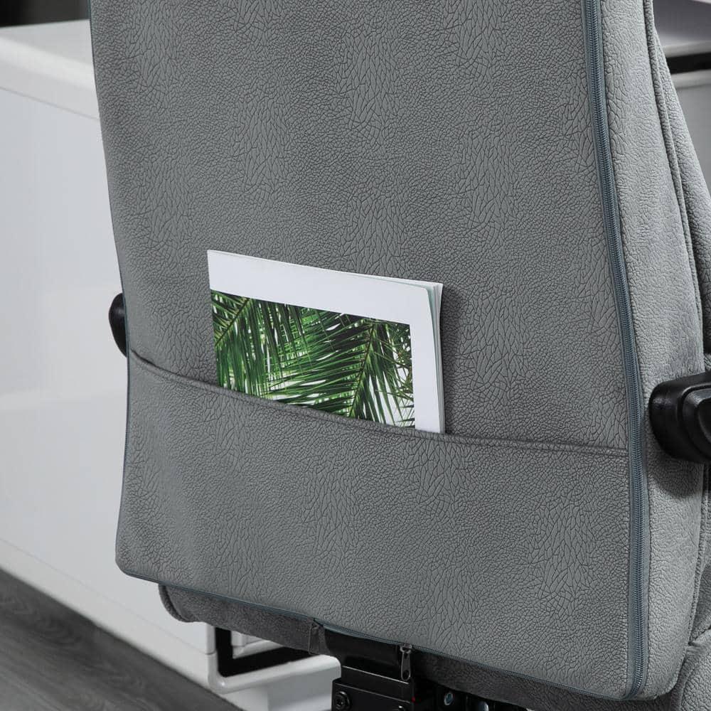 Vinsetto High-Back Ergonomic Office Chair with Footrest, Microfiber Computer Chair with Reclining Function and Armrest, Executive Office Chair, Gray