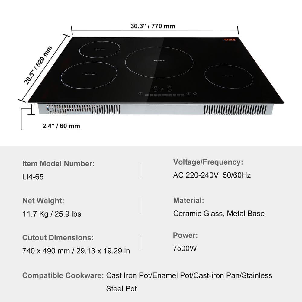 VEVOR 30" 4 Burner Induction Cooktop