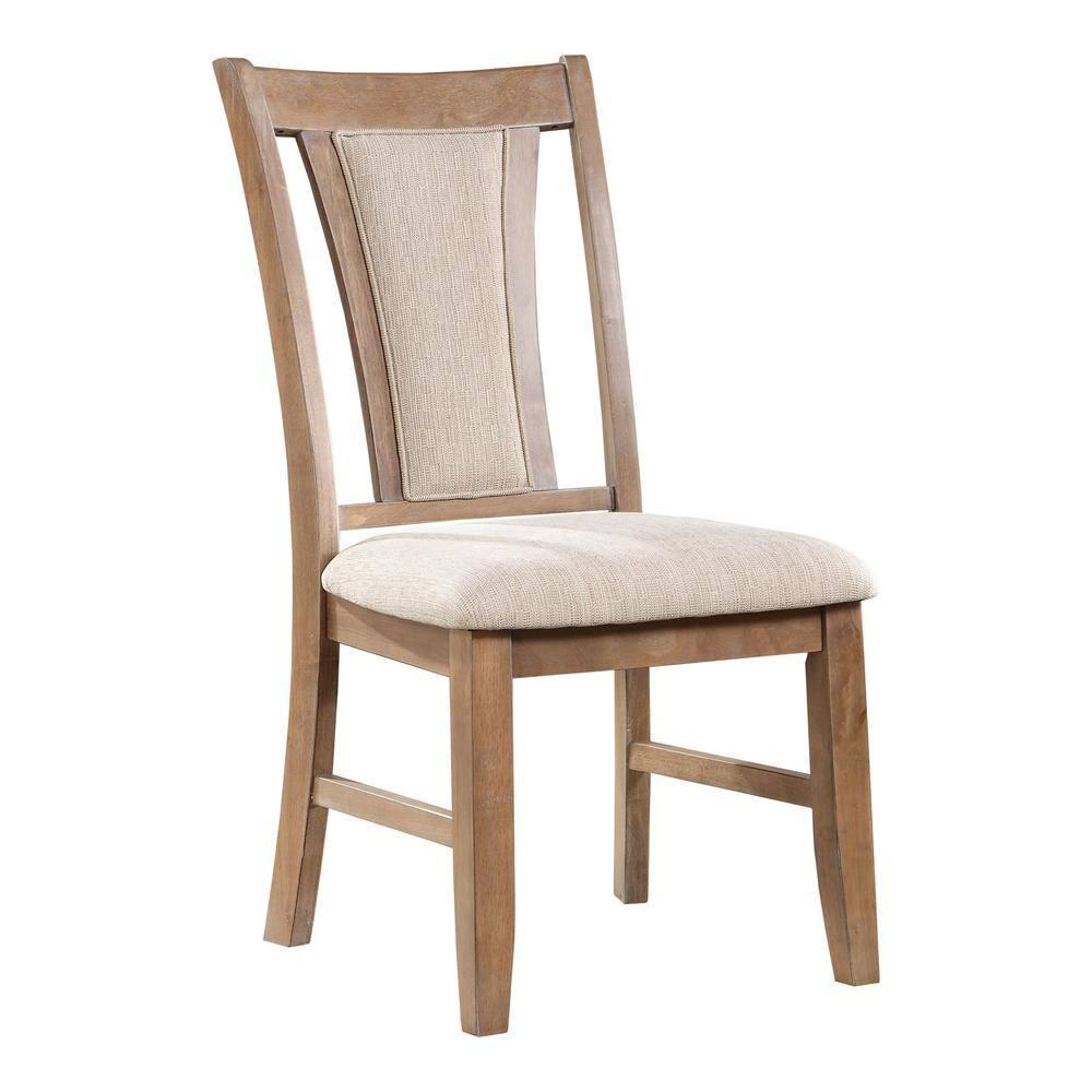 Furniture of America Hadar Fabric Queen Anne Natural Tone and Beige Side Chairs (Set of 2)