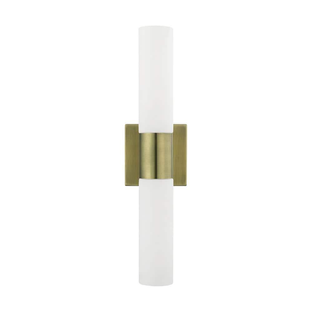 Livex Lighting Aero 2 - Light Vanity in  Antique Brass
