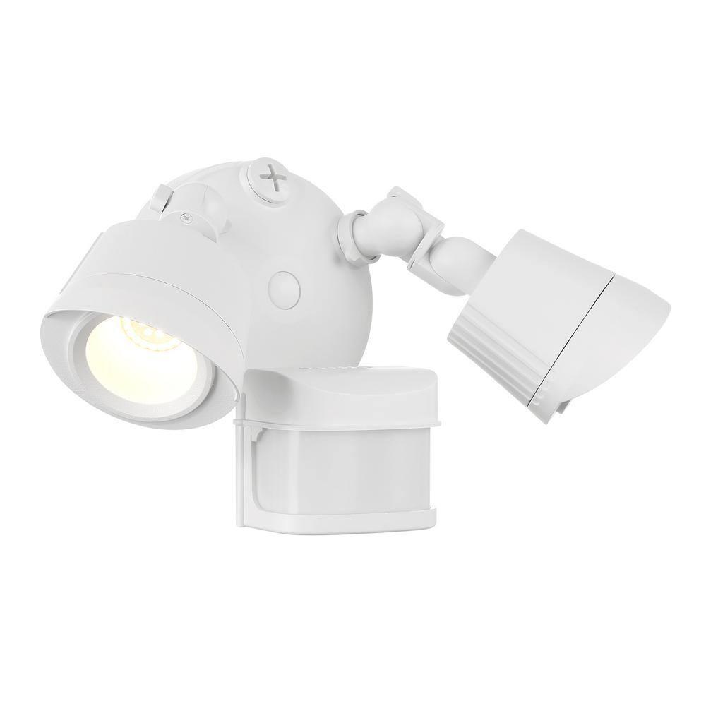 120 Watt 2 - Head LED Hardwired Dusk to Dawn Outdoor Security Flood Light with Motion Sensor