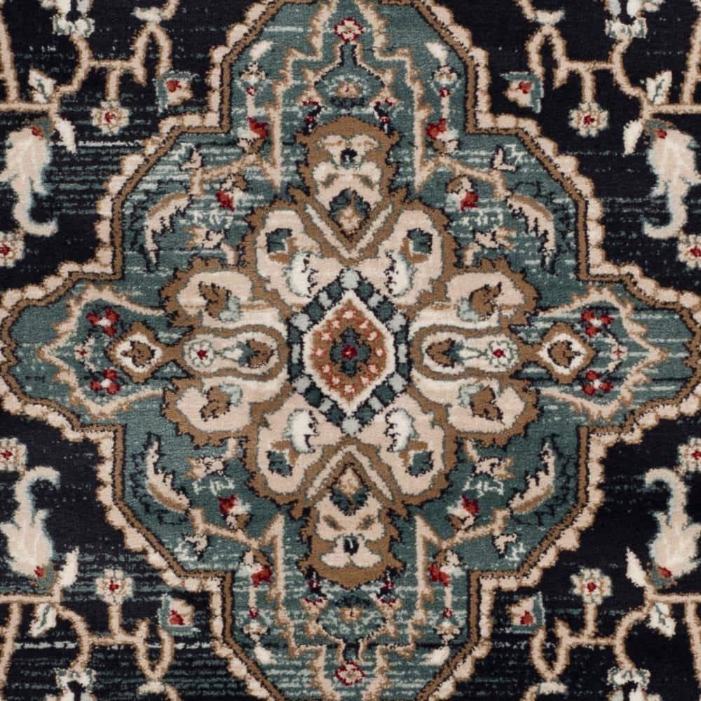Lyndhurst LNH338 Power Loomed Area Rug - Anthracite/Teal - 6'x9' - Safavieh.
