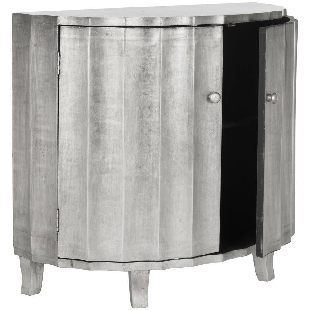 Rutherford Demilune Cabinet - AMH1516 - Silver - Safavieh Couture