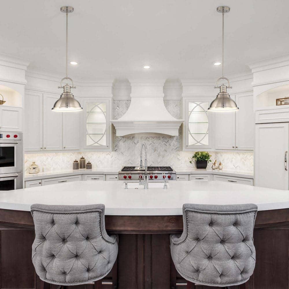 Volume Lighting  1-Light Indoor Brushed Nickel Downrod Pendant - Brushed Nickel