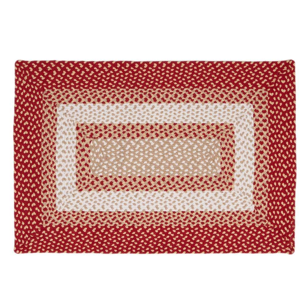 Waterbury Farmhouse Handmade Braided Red Area Rug