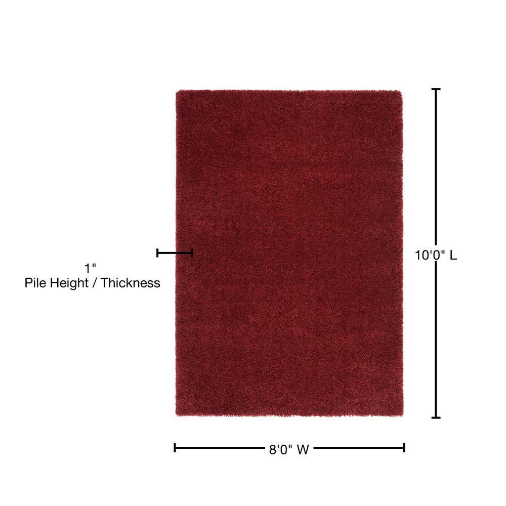 August Shag 900 AUG900 Power Loomed Indoor Area Rug - Burgundy - 8'x10' - Safavieh
