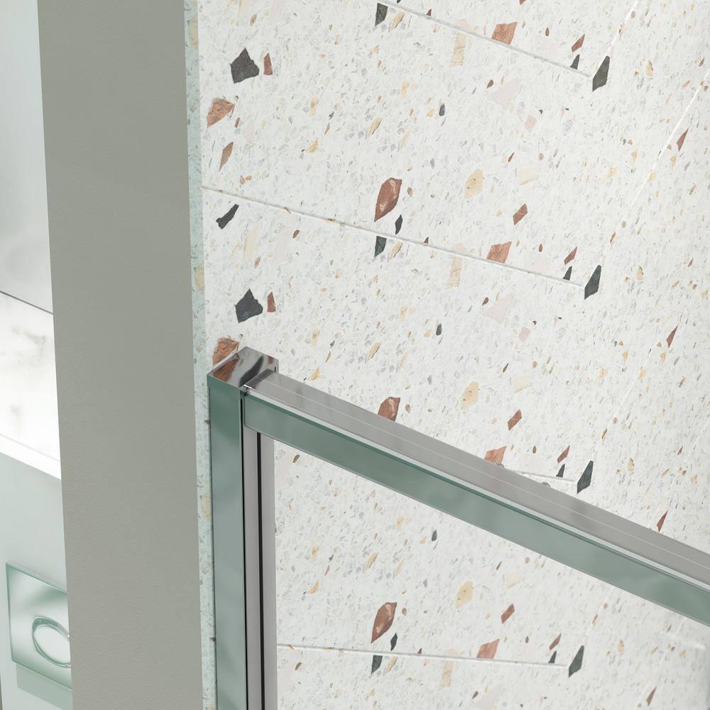 50-54" W X 71" H Piovt Swing Glass Shower Door,Pivot Frame Sliding Shower Door With 1/4"(6Mm) Clear SGCC Tempered Glass, Shower Doors,Reversible Installation