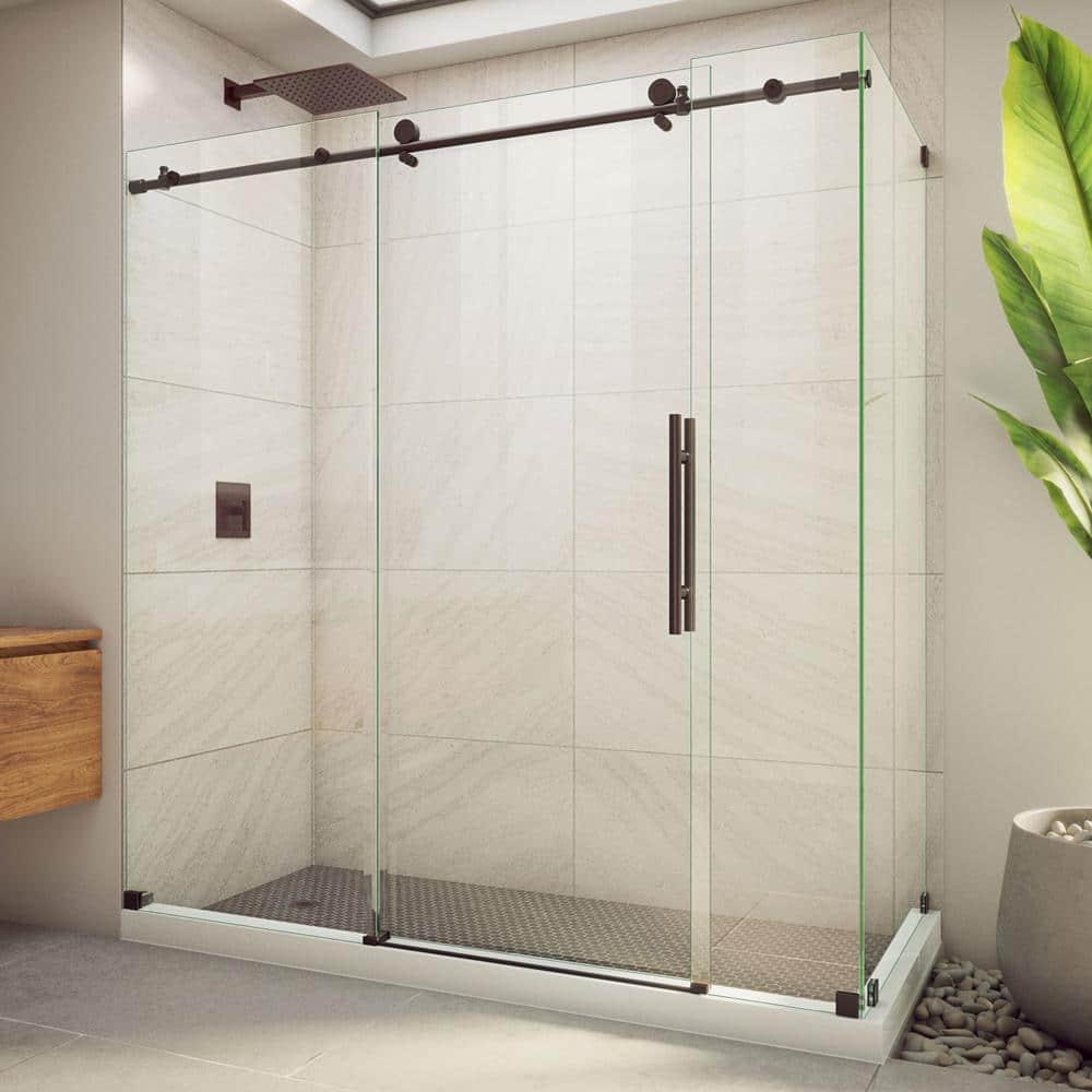DreamLine 72.38" W x 34.5" D x 76" H Frameless Rectangle Sliding Shower Enclosure SE6172F340VDX06