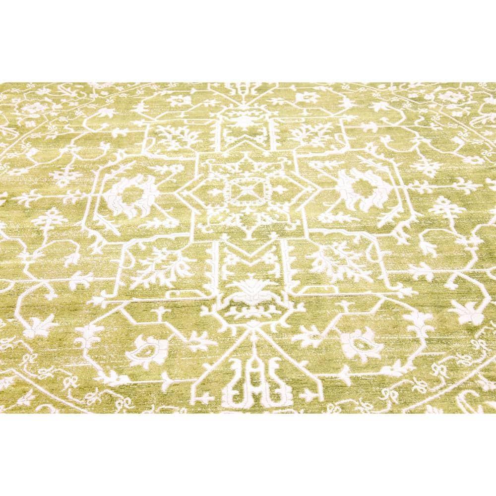 Unique Loom New Classical Collection Area Rug - Olympia (8'  Round Light Green/Ivory)