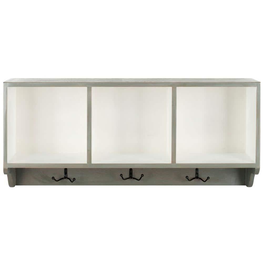 Alice Wall Shelf With Storage Compartments - Ash Grey/White - Safavieh
