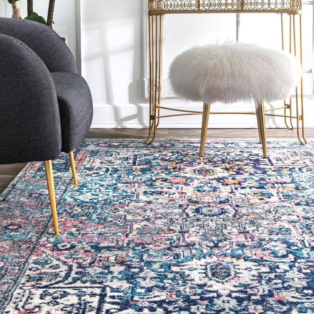 Nuloom Lilah Medallion 2x6 Runner Indoor Area Rug for Living Room Bedroom Dining Room Entryway Hallway Kitchen, Blue/Multicolor