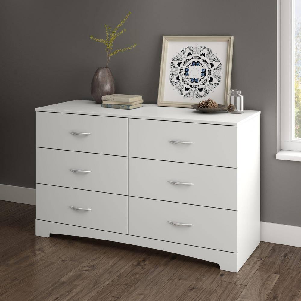 South Shore Maddox 6 Drawer Dresser in Pure White Finish