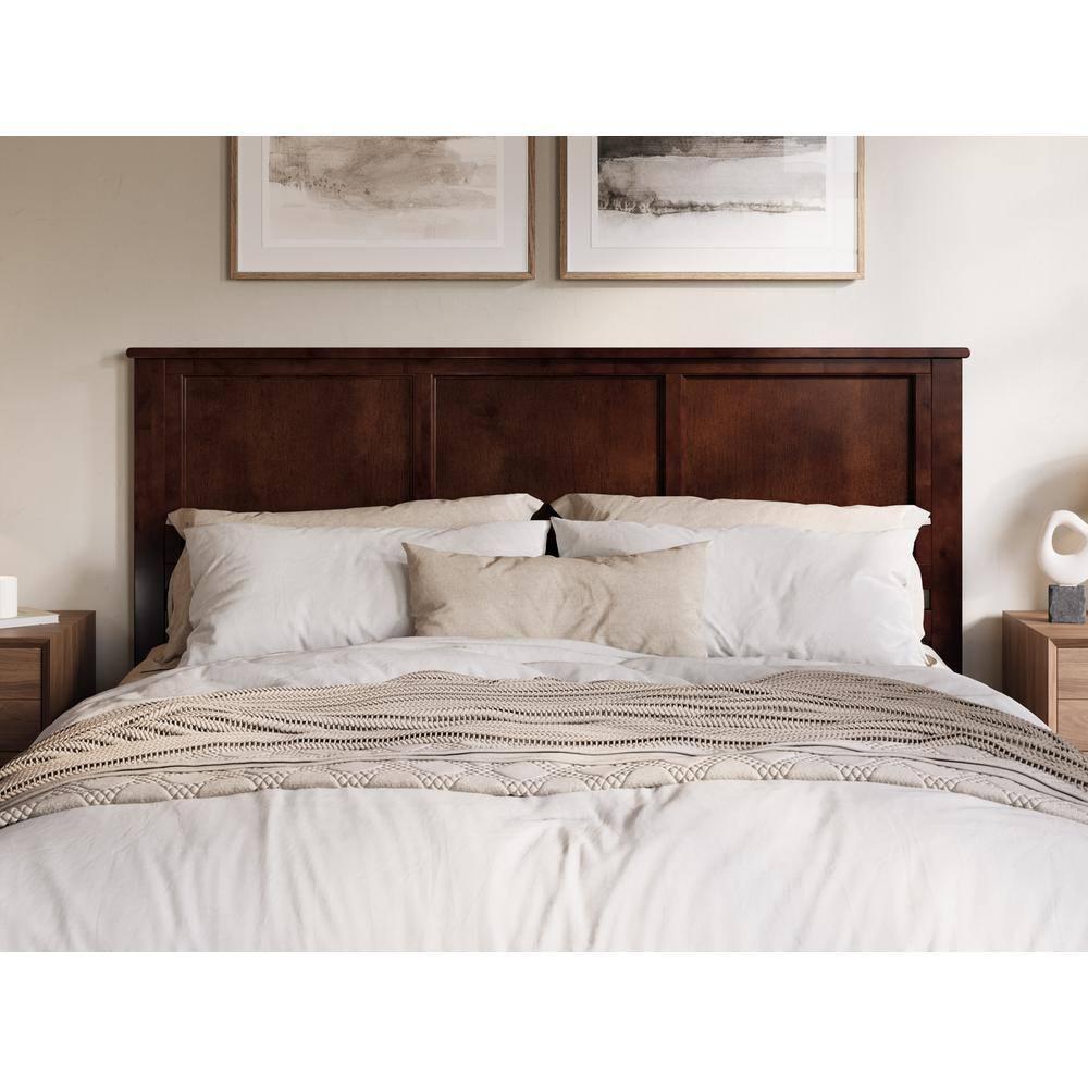 AFI Charlotte King Solid Wood Low Profile Platform Bed, Walnut