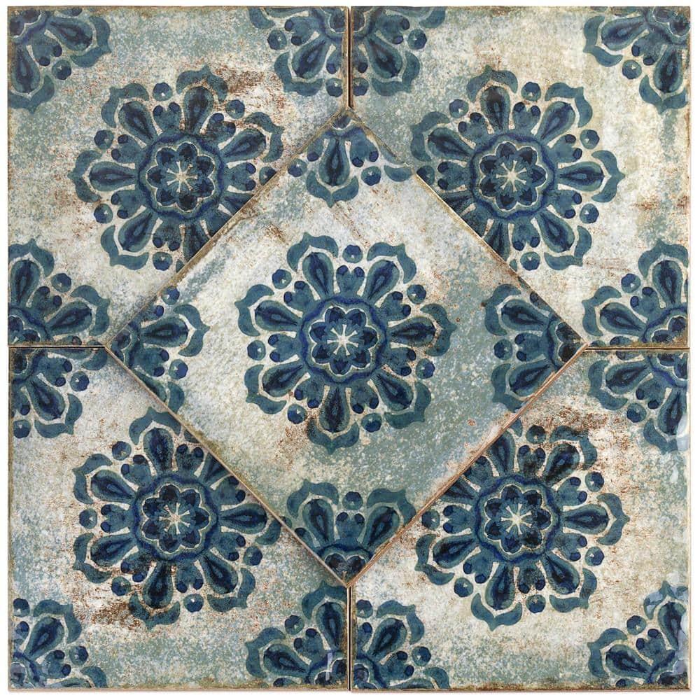 Bond Tile Angela Harris Harbour Vechio Décor 8" x 8" Ceramic Floor and Wall Tile