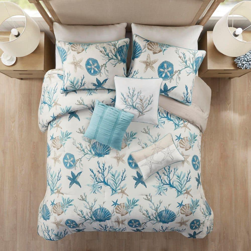 Madison Park Pebble Beach 7 Piece Cotton Sateen Comforter Set